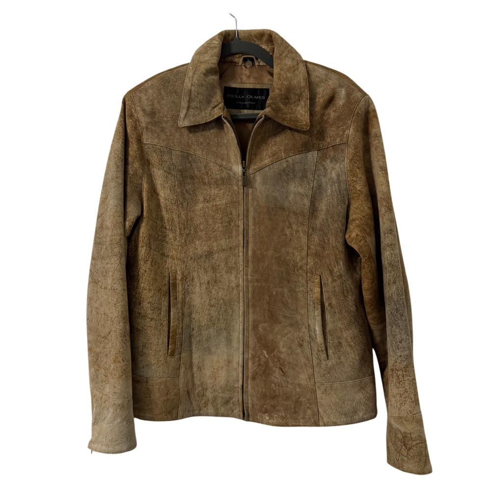 Reilly Olmes Collection‎ Womens Golden Brown Napped Leather Jacket Large Western